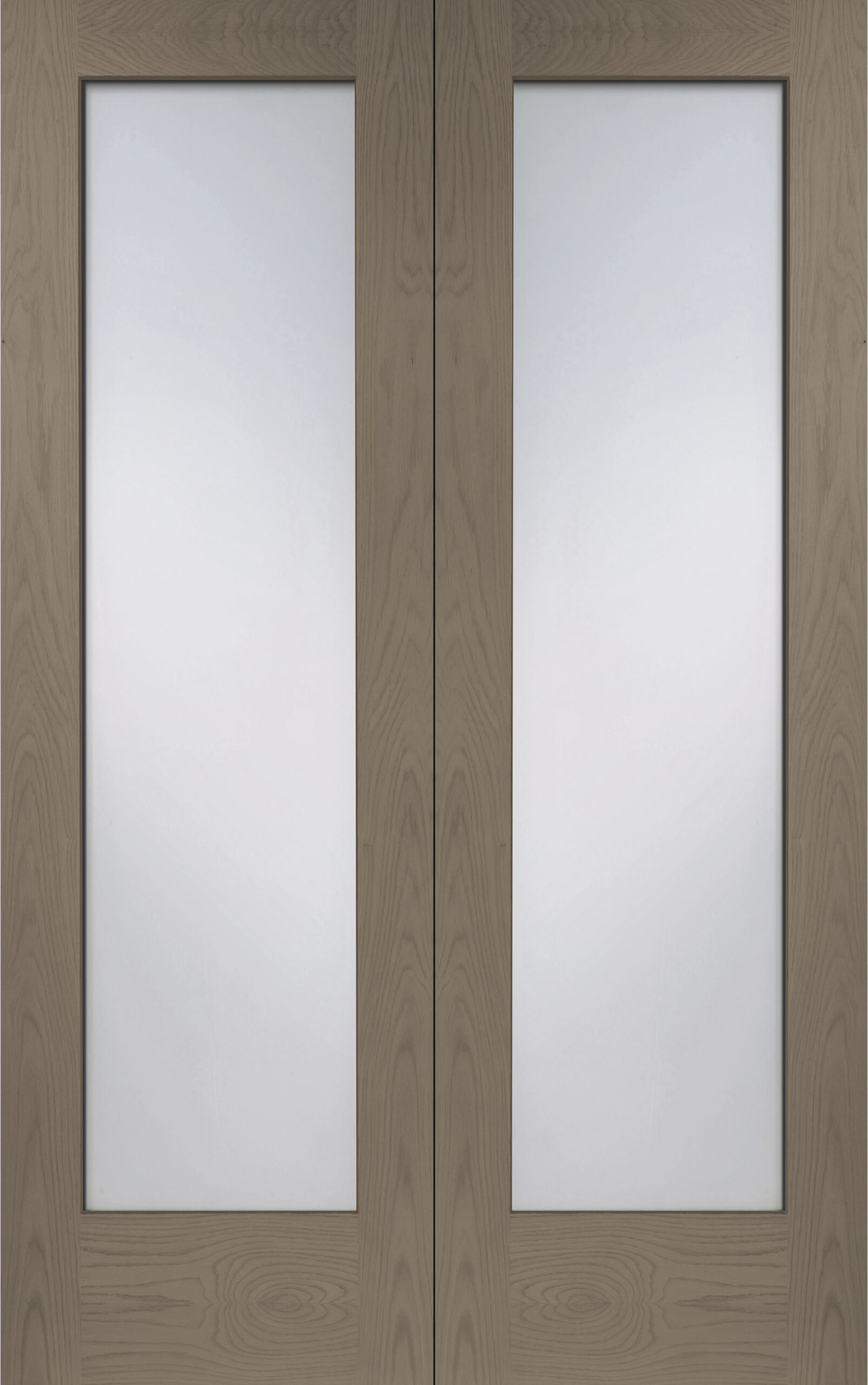 Internal Oak Pattern 10 Door Pair with Clear Glass – Cappuccino, 1981 x 1524 x 40 mm