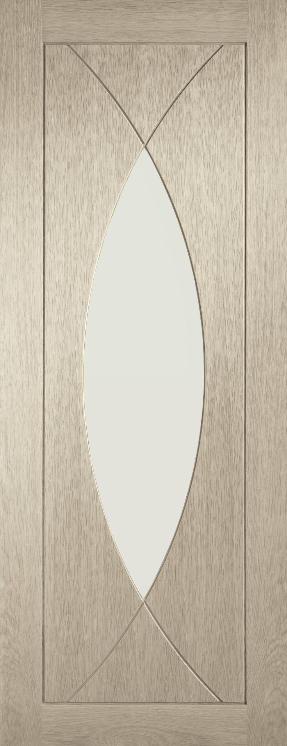 Internal Oak Pesaro with Clear Glass Fire Door – 1981 x 838 x 44 mm, Crema