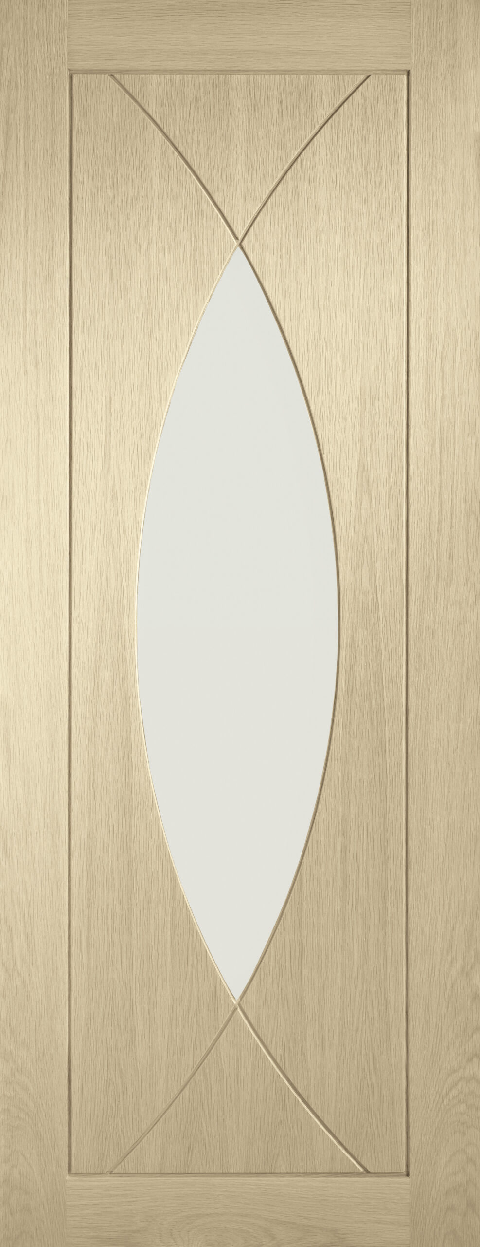 Internal Oak Pesaro with Clear Glass Fire Door – 1981 x 838 x 44 mm, Latte