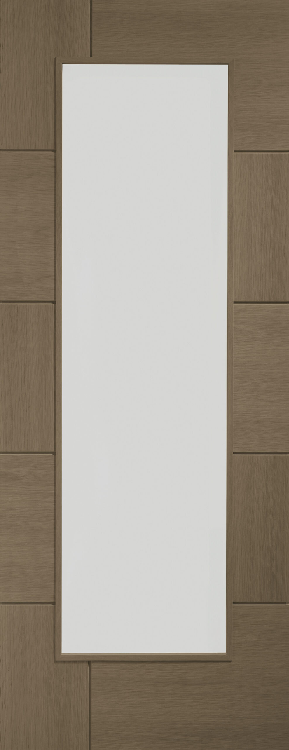 Internal Oak Ravenna Door with Clear Glass – Cappuccino, 1981 x 686 x 35 mm