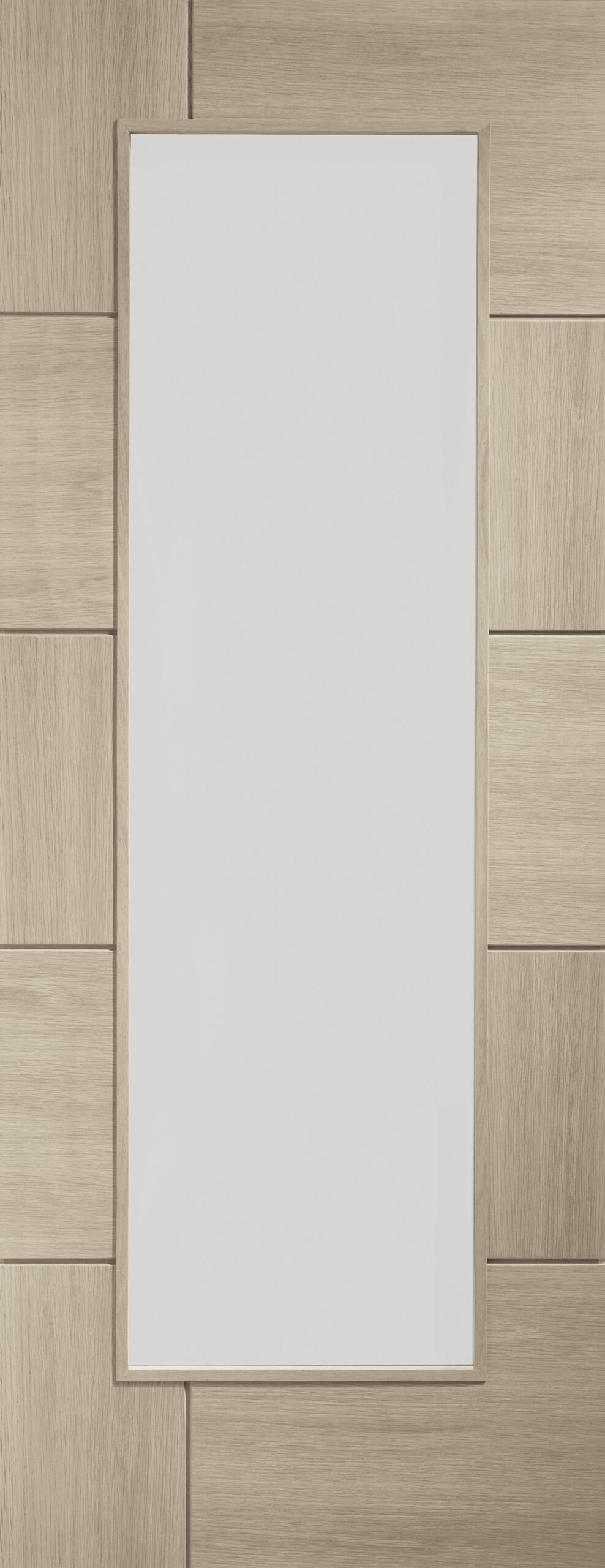 Internal Oak Ravenna Door with Clear Glass – Crema, 1981 x 838 x 35 mm