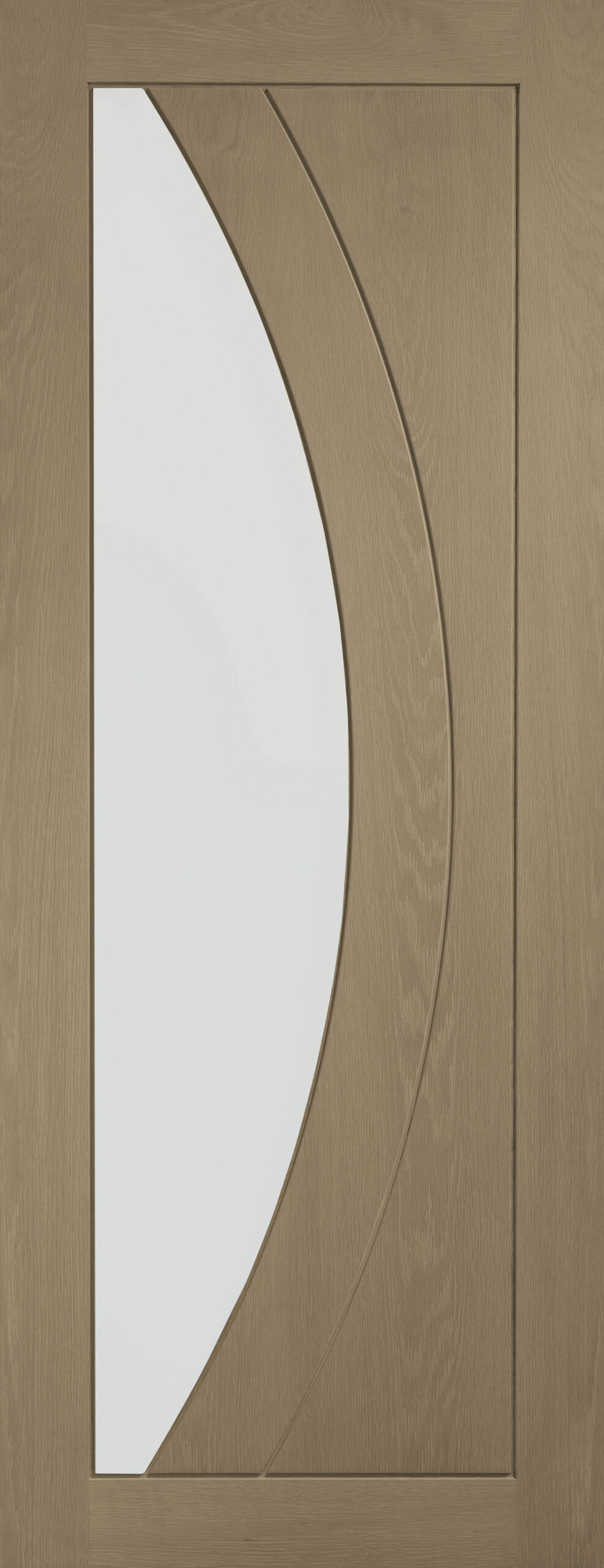 Internal Oak Salerno with Clear Glass – Cappuccino, 2032 x 813 x 35 mm