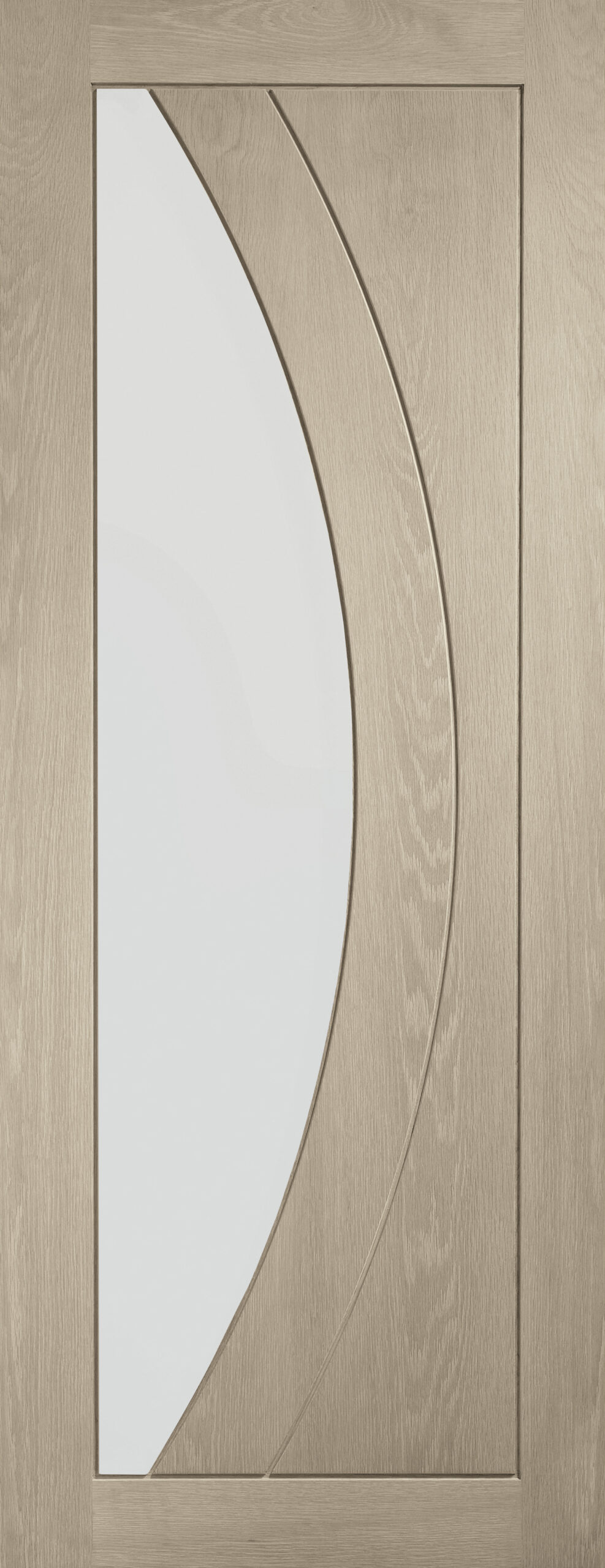 Internal Oak Salerno with Clear Glass – Crema, 2040 x 726 x 40 mm