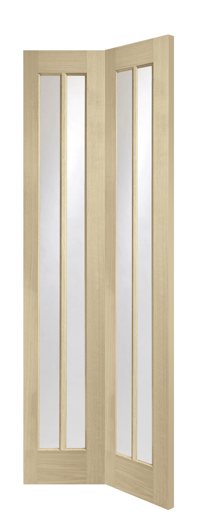 Worcester Internal Oak Bi-Fold Door with Clear Glass – Latte, 1981 x 762 x 35 mm