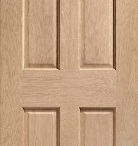 Victorian 4 Panel Pre-Finished Internal Oak Fire Door