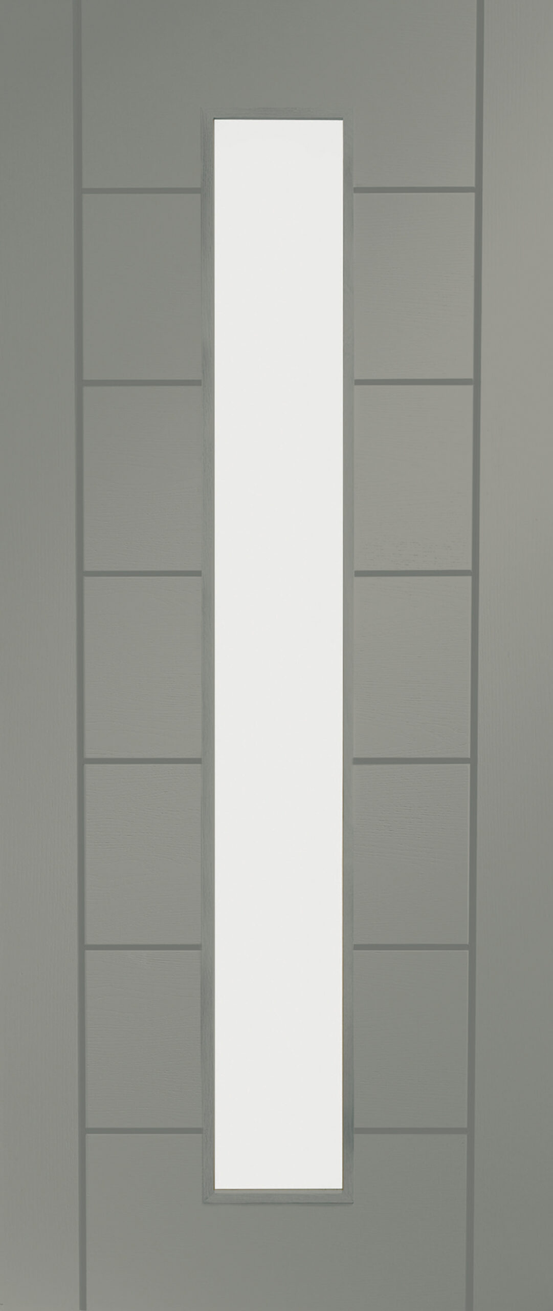 Internal White Primed Palermo 1L with Clear Glass Fire Door – Slate, 1981 x 838 x 44 mm