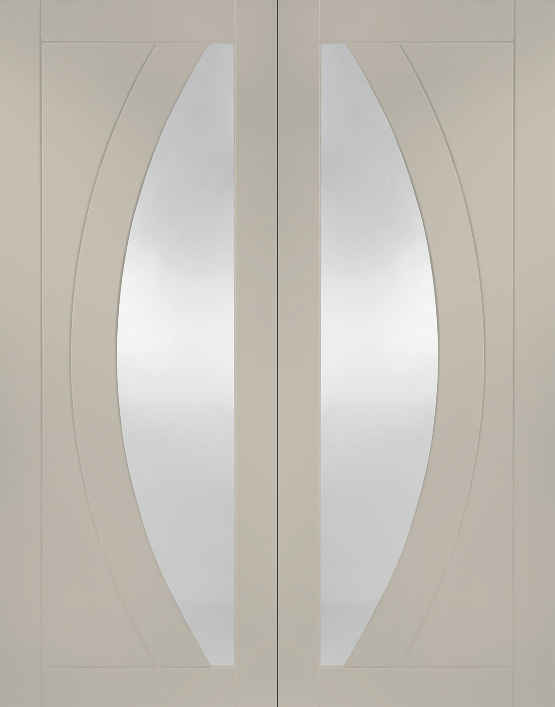 Internal White Primed Salerno Door Pair with Clear Glass – Isabella, 1981 x 1220 x 40 mm