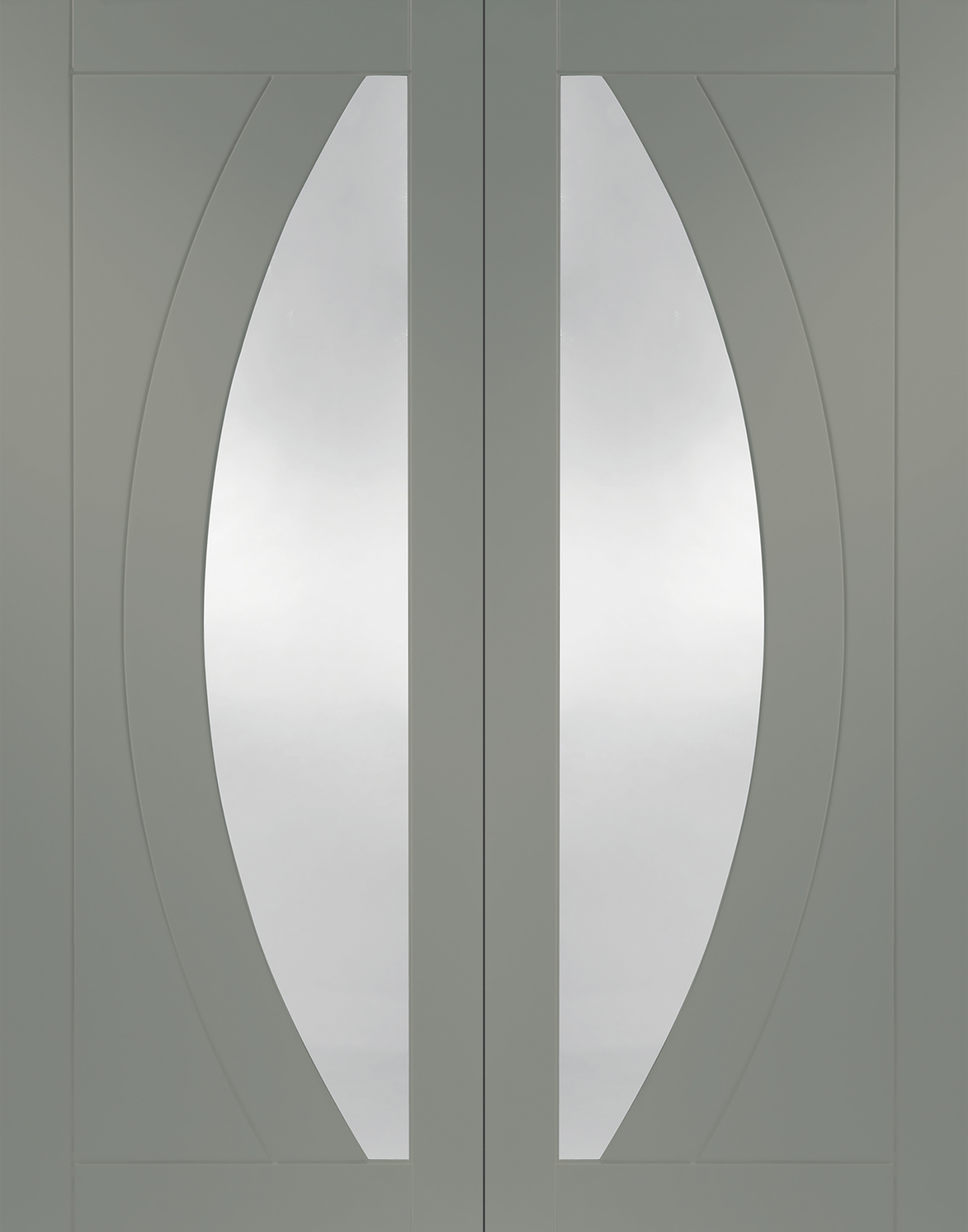 Internal White Primed Salerno Door Pair with Clear Glass – Slate, 1981 x 1372 x 40 mm