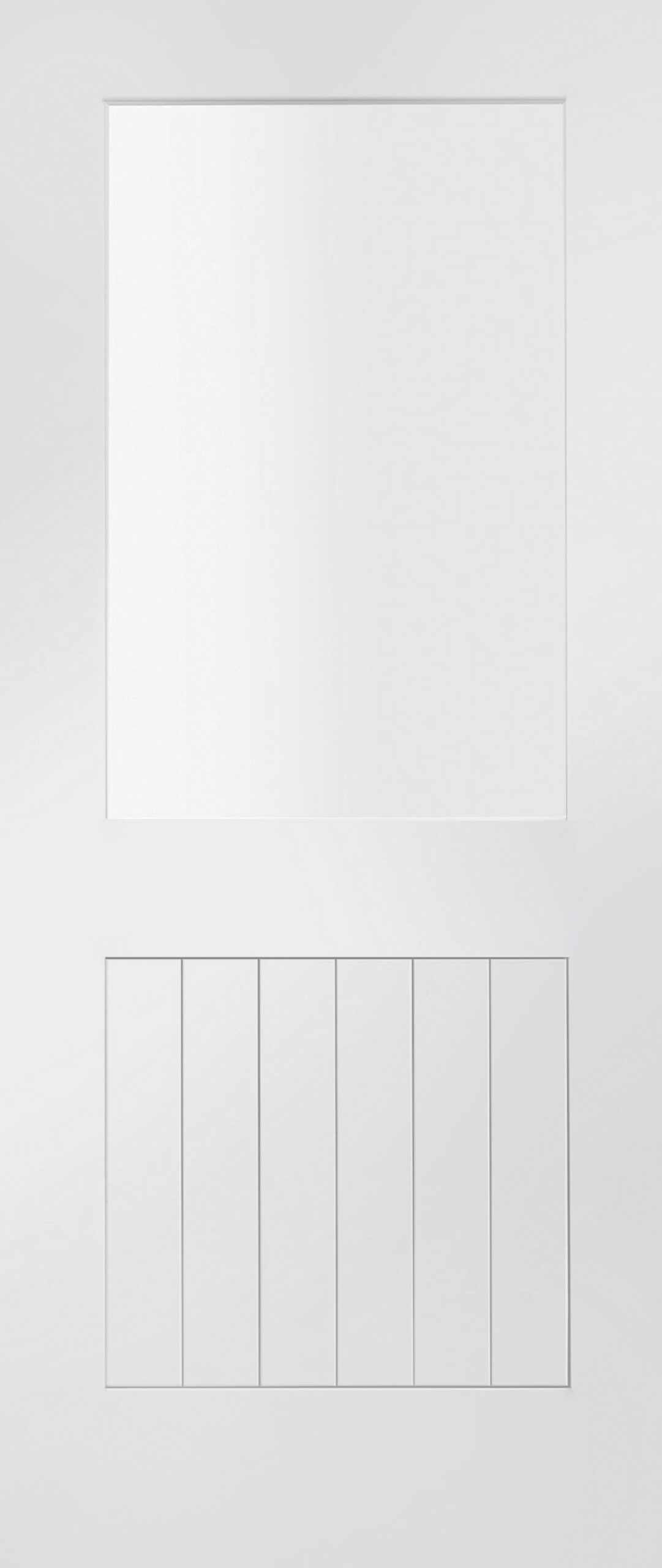 Internal White Primed Suffolk 1L with Clear Glass Fire Door – Glacier, 1981 x 762 x 44 mm