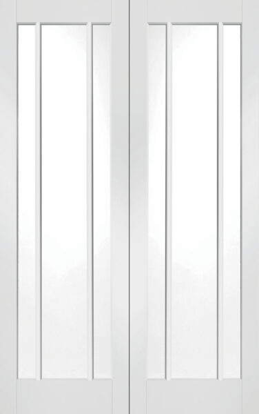 Internal White Primed Worcester Door Pair with Clear Glass