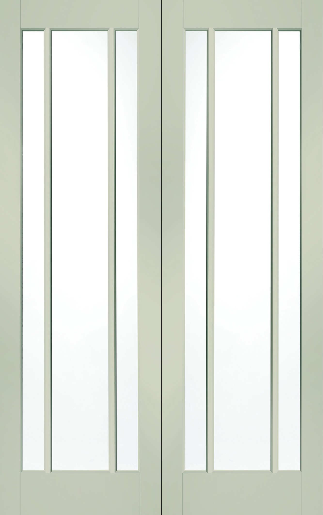 Internal White Primed Worcester Door Pair with Clear Glass – Isabella, 1981 x 1372 x 40 mm