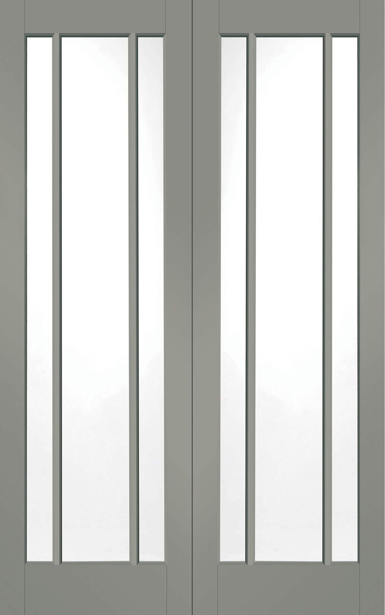 Internal White Primed Worcester Door Pair with Clear Glass – Slate, 1981 x 1372 x 40 mm