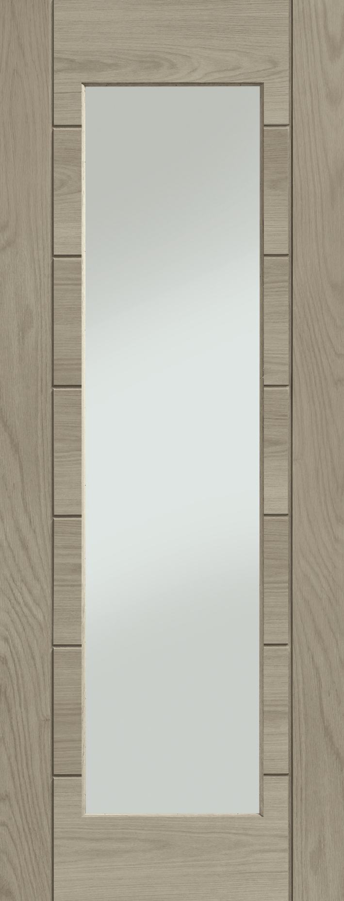 Palermo Essential 1 Light Internal Oak Door with Clear Glass – Crema, 1981 x 762 x 35 mm