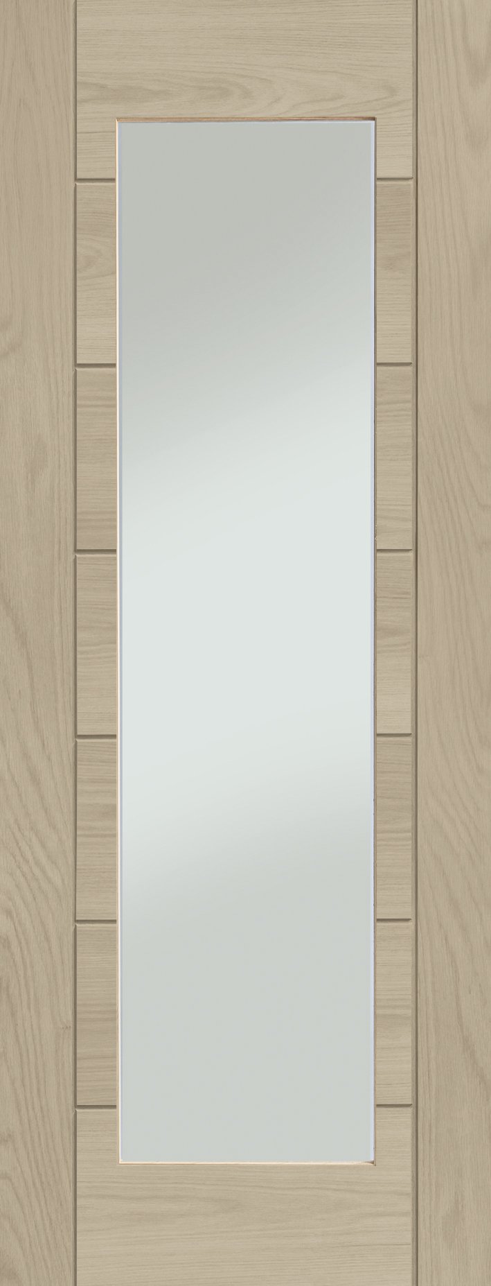 Palermo Essential 1 Light Internal Oak Door with Clear Glass – Latte, 2040 x 726 x 40 mm