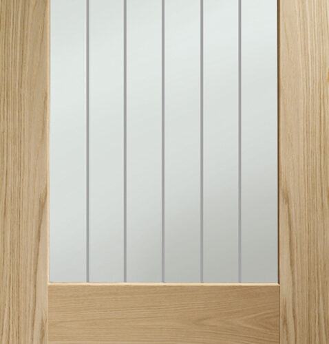 Suffolk Essential 2XG Internal Oak Door with Clear Etched Glass