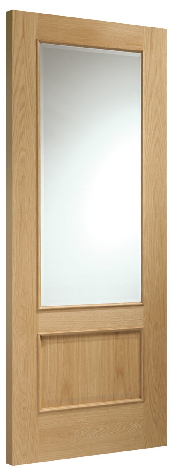 Internal Oak Andria with Clear Bevelled Glass and Raised Mouldings - Image 2