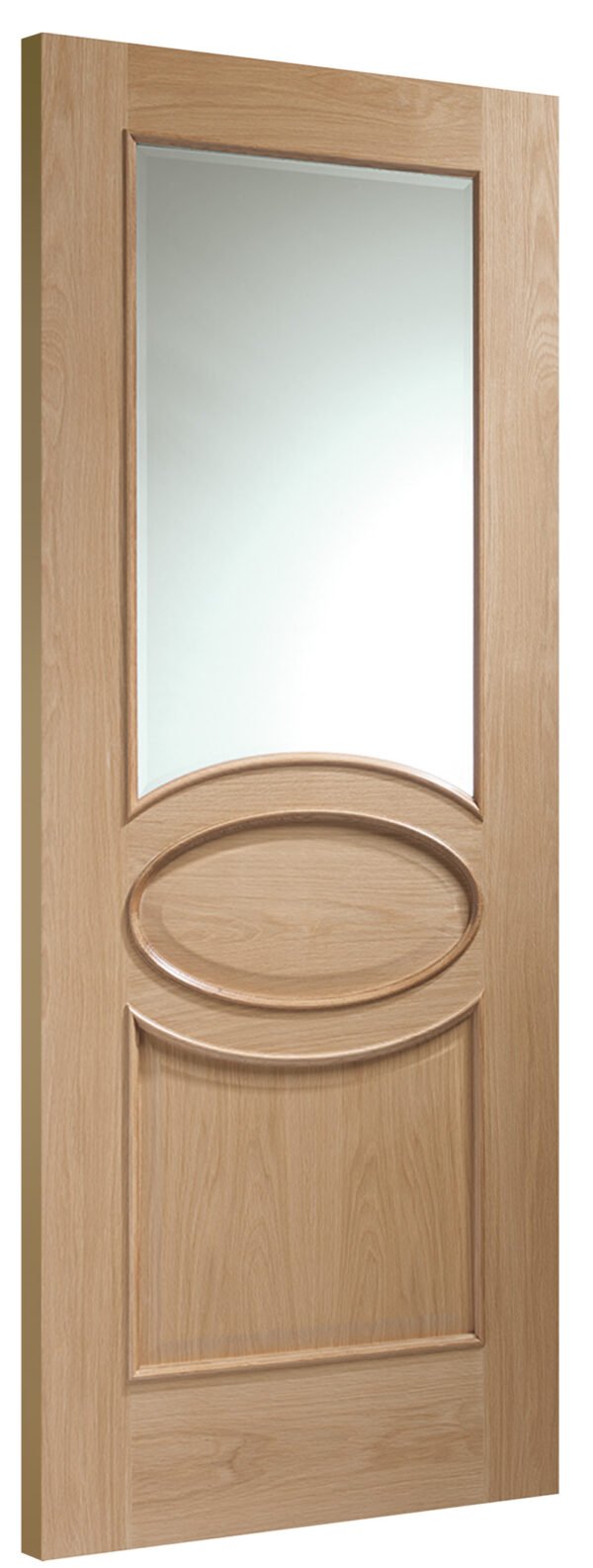 Internal Oak Calabria with Clear Bevelled Glass and Raised Mouldings - Image 2