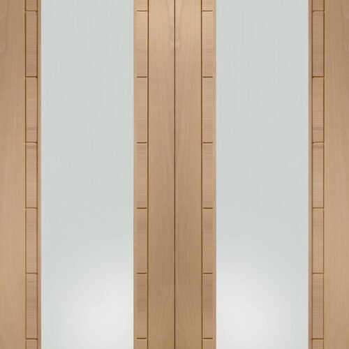 Palermo Internal Oak Rebated Door Pair with Clear Glass