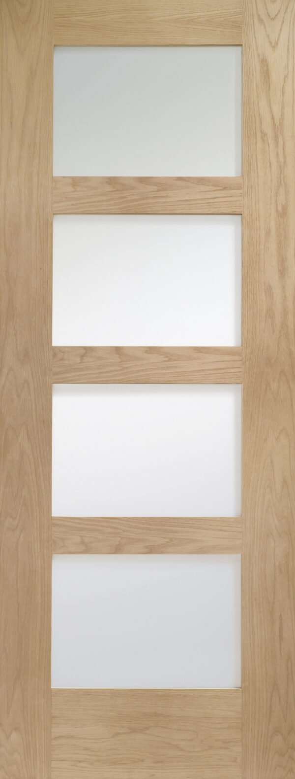 Internal Oak Shaker 4 Panel Fire Door with Clear Glass - Image 18