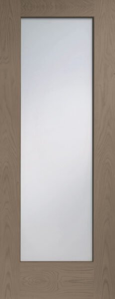 Internal Oak Pattern 10 with Clear Glass Fire Door Stained in Cappuccino