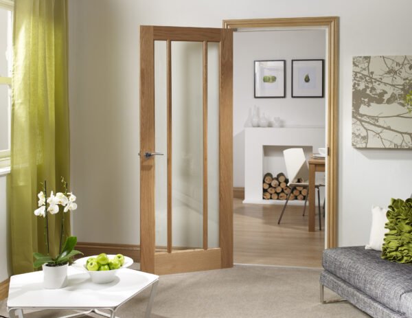 Worcester Internal Oak Fire Door with Clear Glass - Image 3