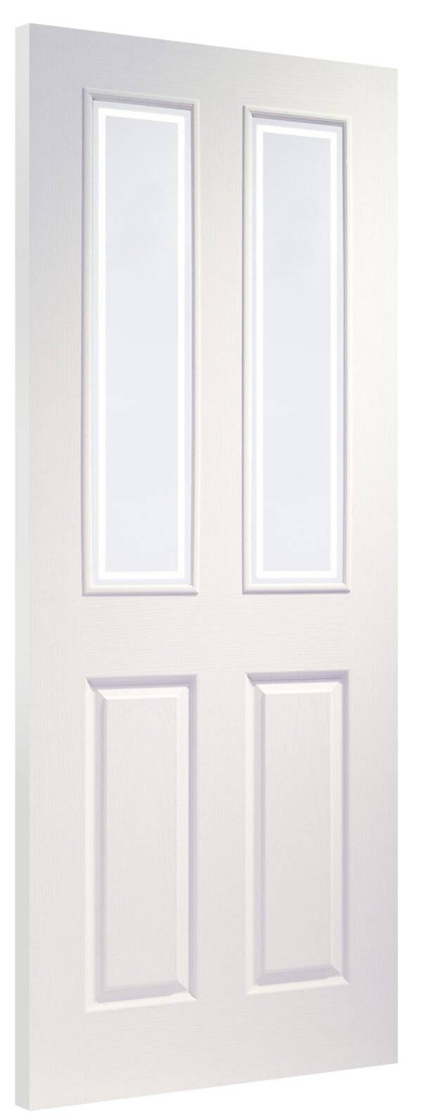 Internal White Moulded Victorian Door with Forbes Glass - Image 2