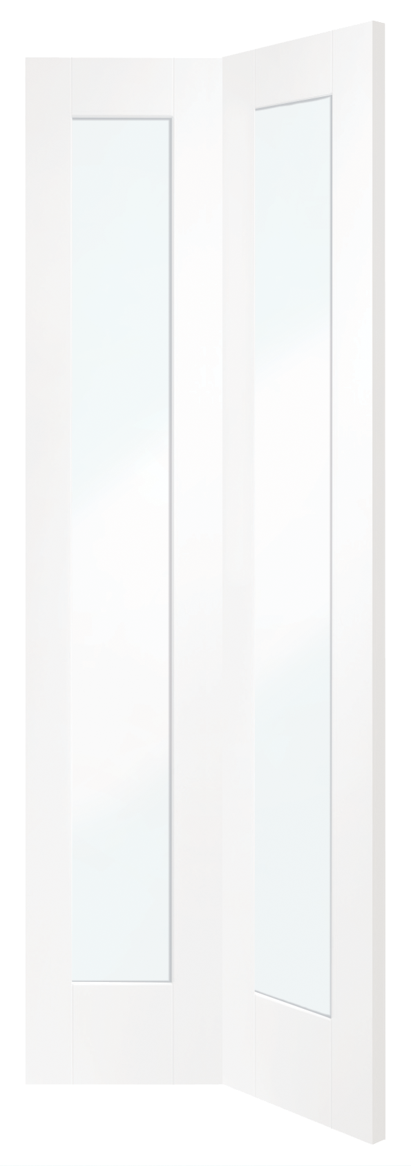 Internal White Primed Pattern 10 Bi-Fold with Clear Glass – White Primed, 1981 x 762 x 35 mm