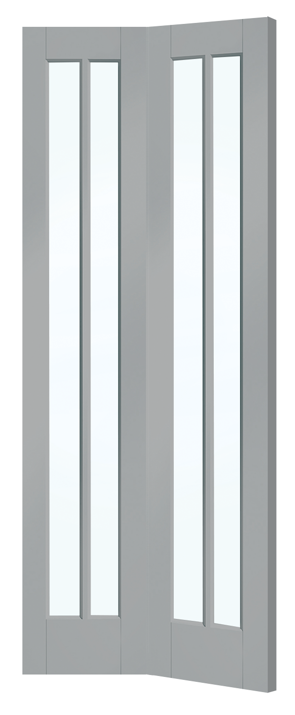 White Primed Worcester Internal Bi-Fold with Clear Glass – Storm, 1981 x 762 x 35 mm