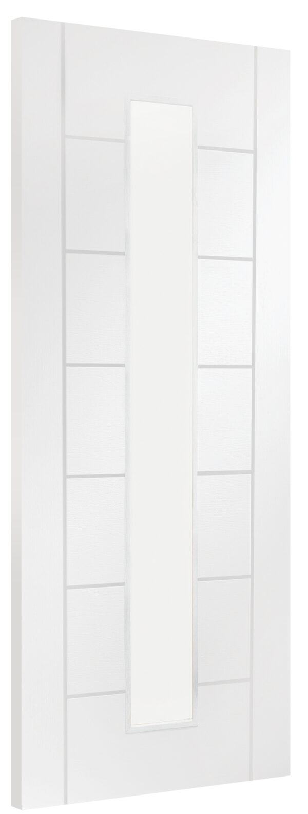 Internal White Primed Palermo 1L with Clear Glass Fire Door - Image 2