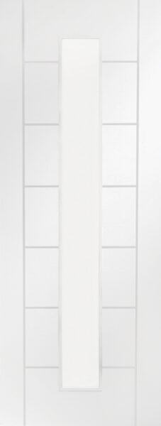 Internal White Primed Palermo 1L with Clear Glass Fire Door