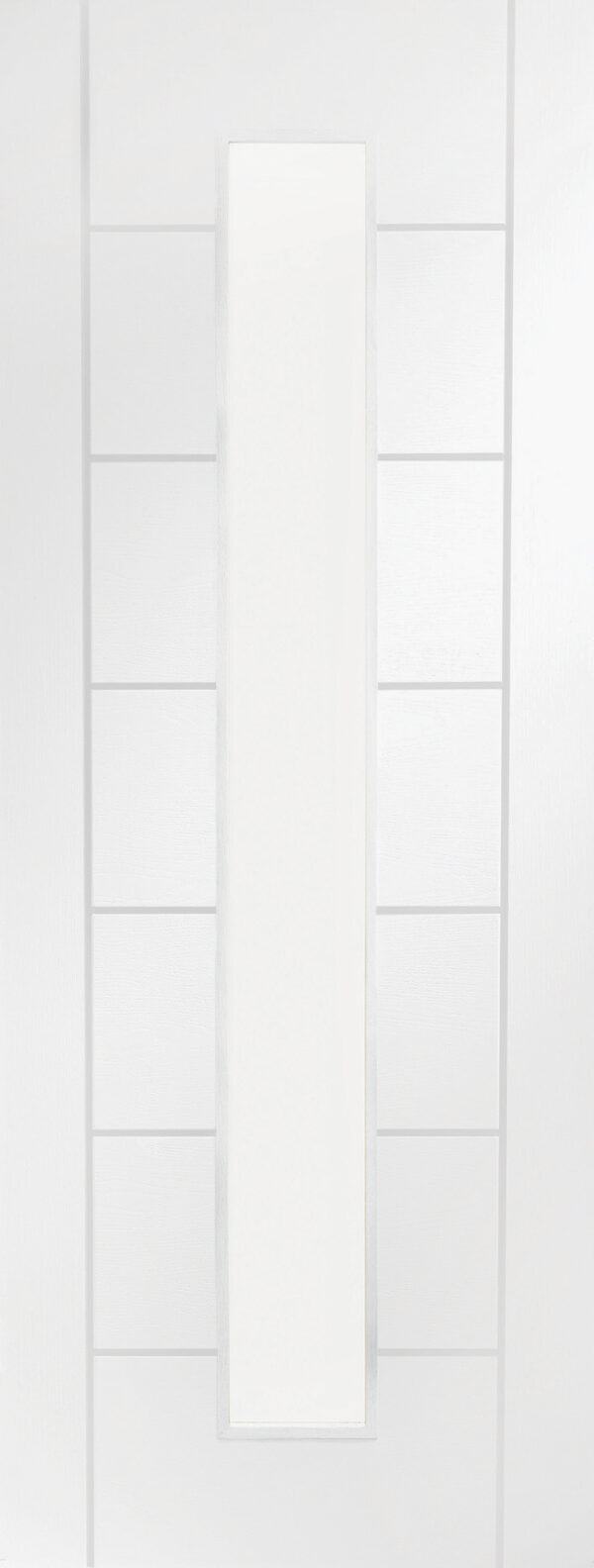 Internal White Primed Palermo 1L with Clear Glass Fire Door - Image 11