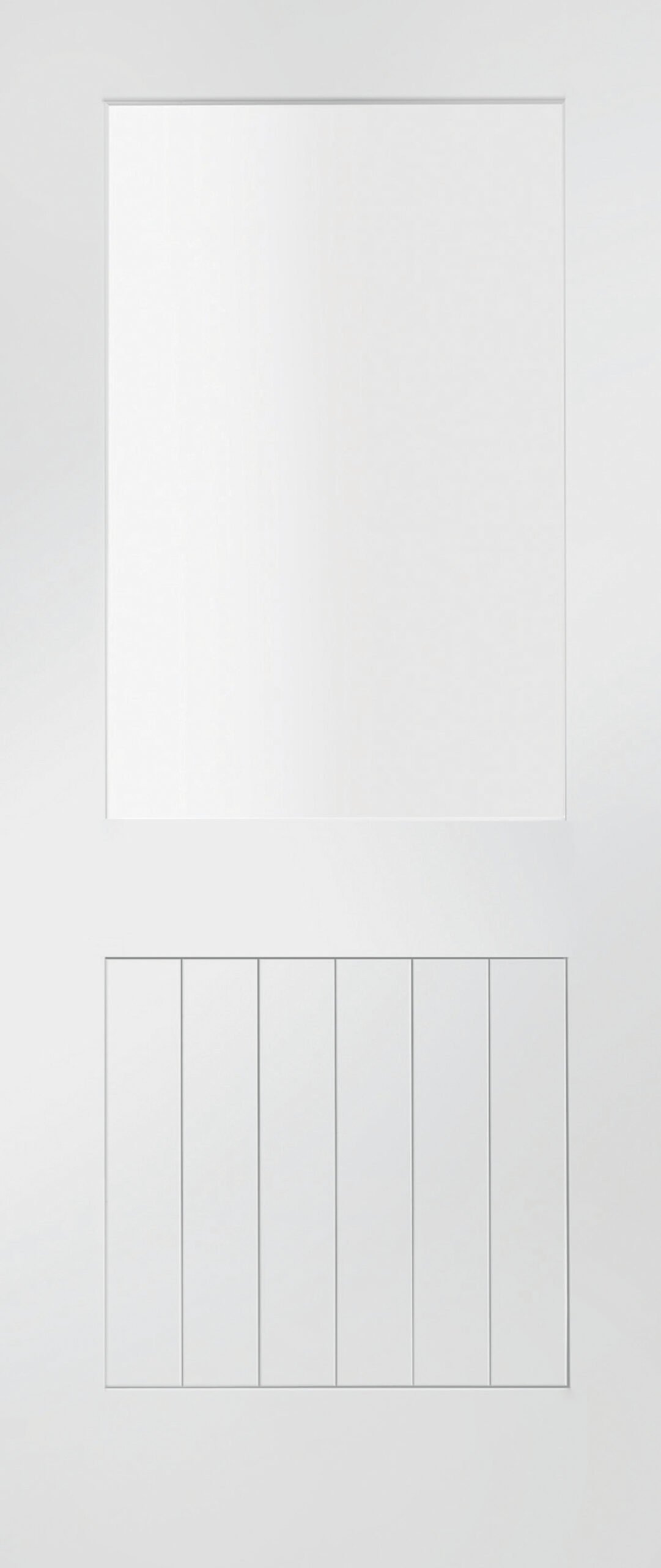 Internal White Primed Suffolk 1L with Clear Glass Fire Door – White Primed, 1981 x 838 x 44 mm