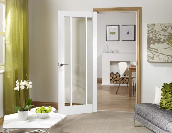 Internal White Primed Worcester Door with Clear Glass - Image 3