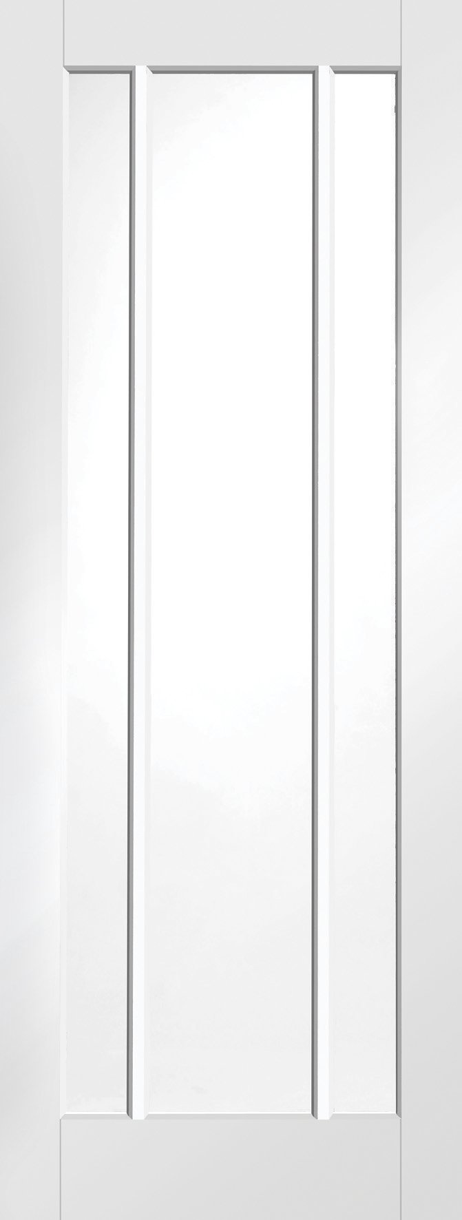 Internal White Primed Worcester Door with Clear Glass – Glacier, 2040 x 726 x 40 mm