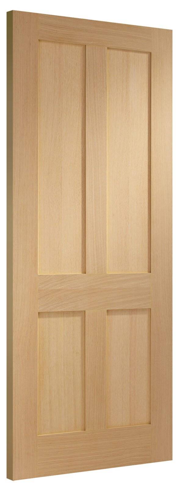 Victorian Shaker 4 Panel Internal Oak Fire Door - Image 2