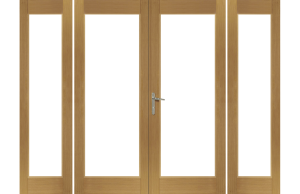 La Porte French Door in Pre-Finished External Oak Includes Sidelight Frame (Chrome Hardware) - Image 4