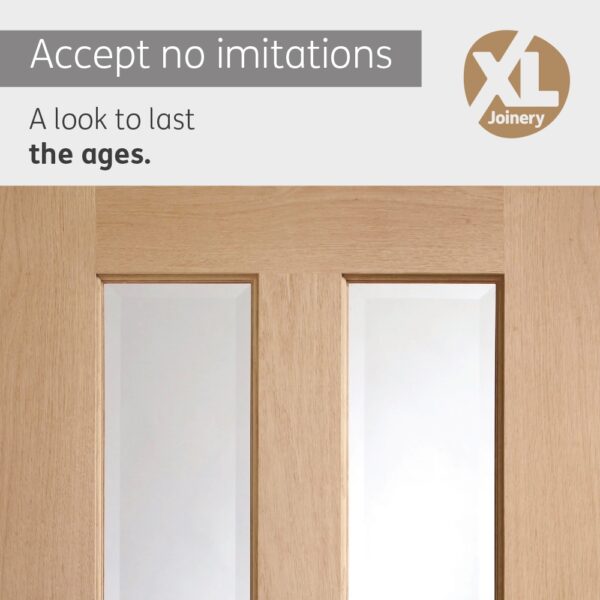 Internal Oak Malton Door with Clear Bevelled Glass - Image 12