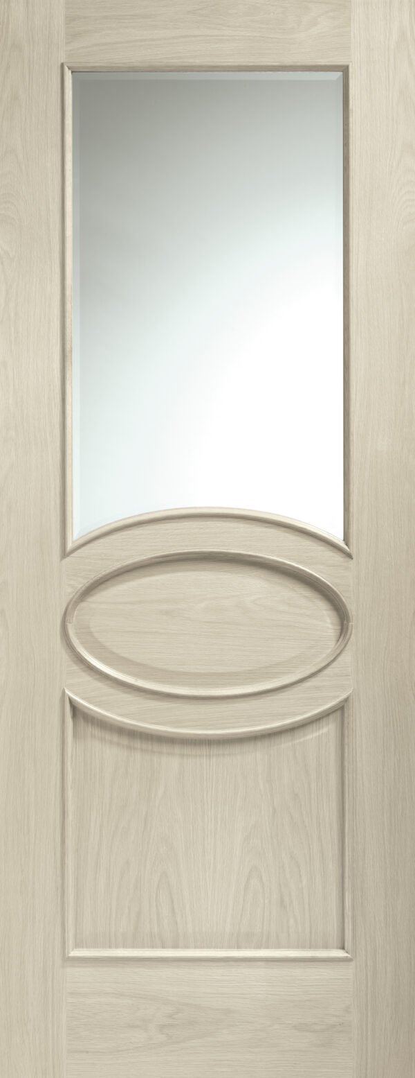 Internal Oak Calabria with Clear Bevelled Glass and Raised Mouldings - Image 13