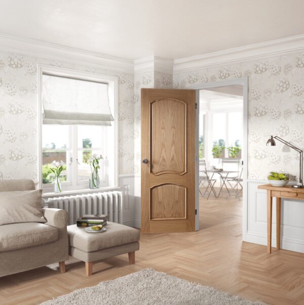 Pre-Finished Internal Oak Louis Door with Raised Mouldings - Image 3