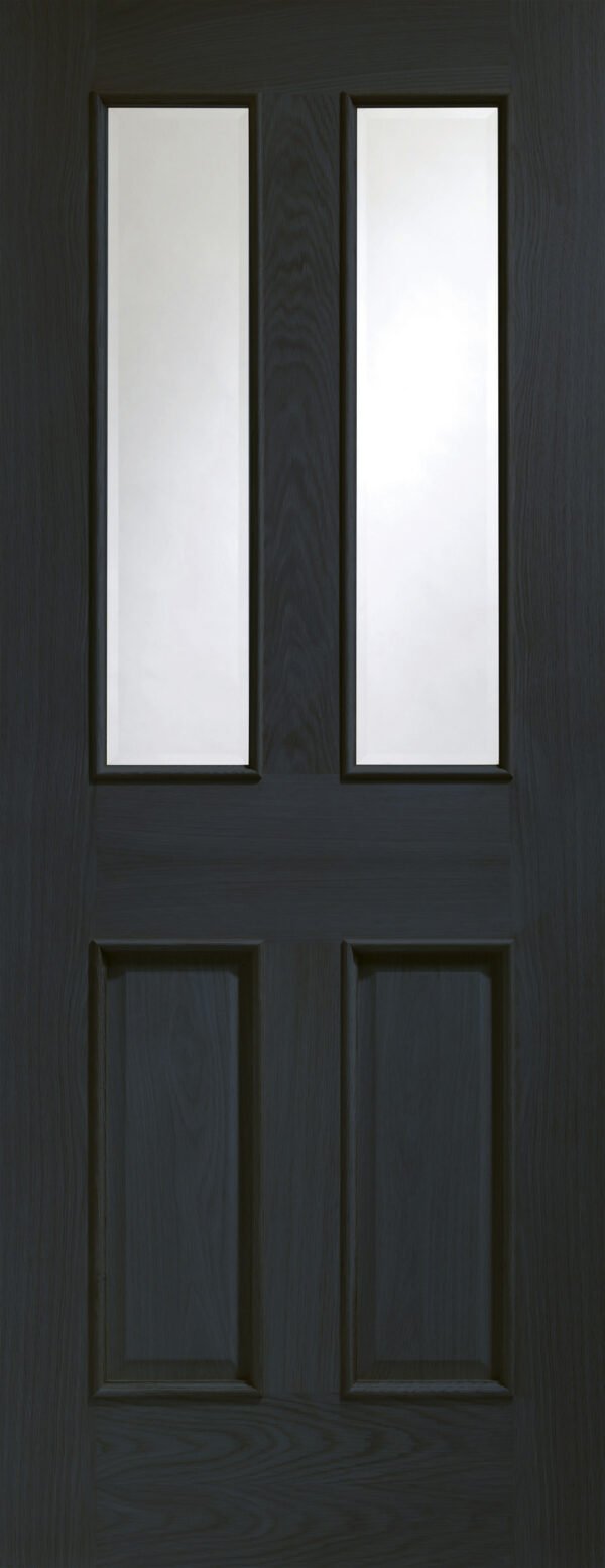 Malton With Raised Mouldings Internal Oak Door with Clear Bevelled Glass - Image 13