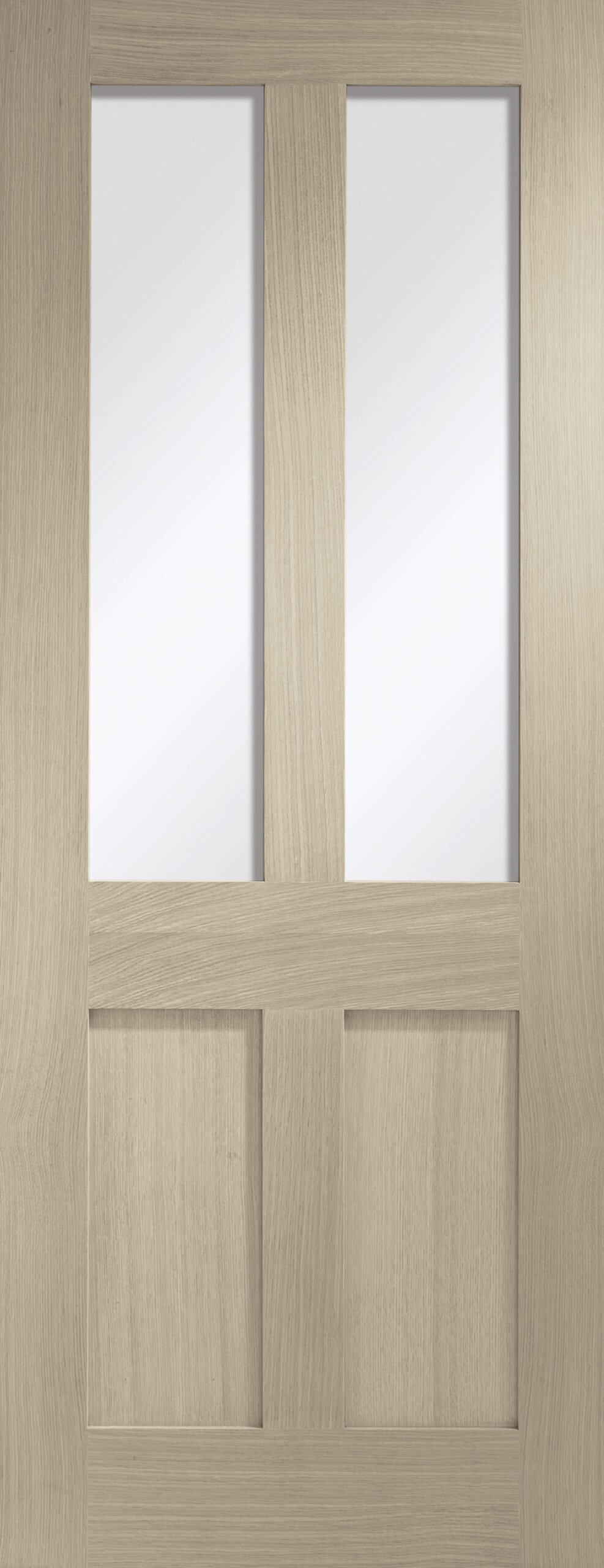 Malton Shaker Internal Oak Door with Clear Glass – Crema, 1981 x 838 x 35 mm