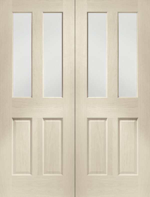 Internal Oak Malton Pair with Clear Bevelled Glass - Image 7