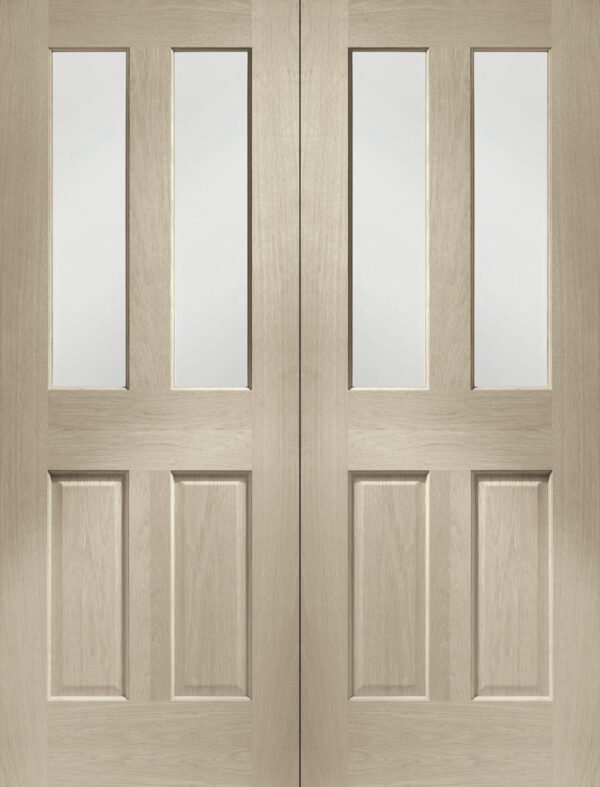 Internal Oak Malton Pair with Clear Bevelled Glass - Image 6