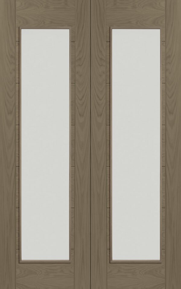 Palermo Internal Oak Rebated Door Pair with Clear Glass - Image 7