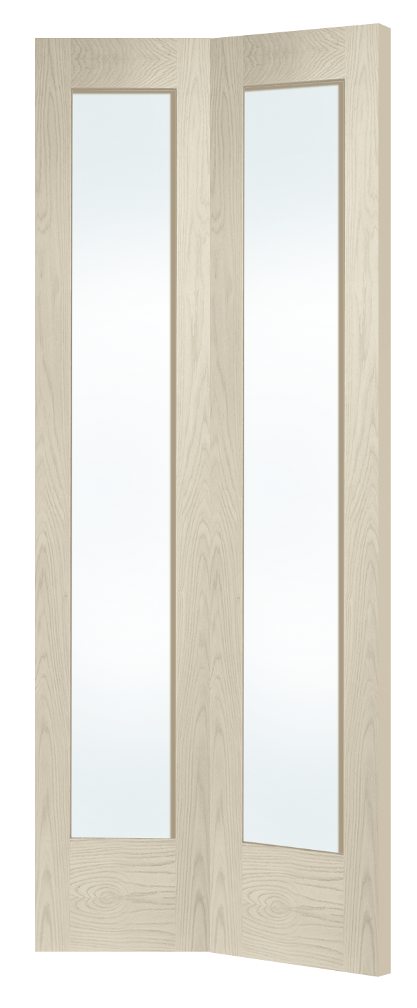 Internal Oak Pattern 10 Bi-Fold with Clear Glass – Blanco, 1981 x 762 x 35 mm