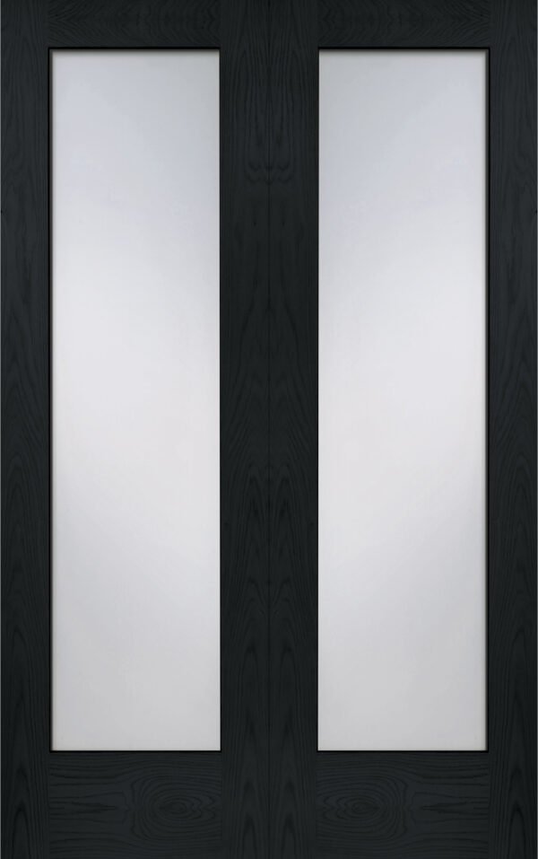 Internal Oak Pattern 10 Door Pair with Clear Glass - Image 10