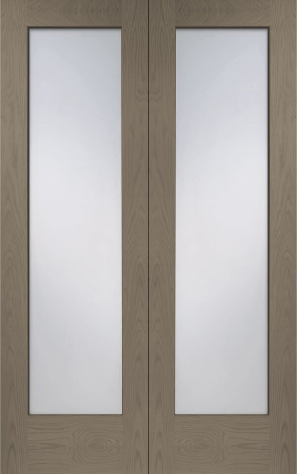 Internal Oak Pattern 10 Door Pair with Obscure Glass - Image 5