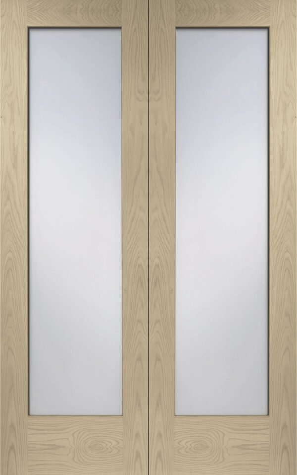 Internal Oak Pattern 10 Door Pair with Obscure Glass - Image 7