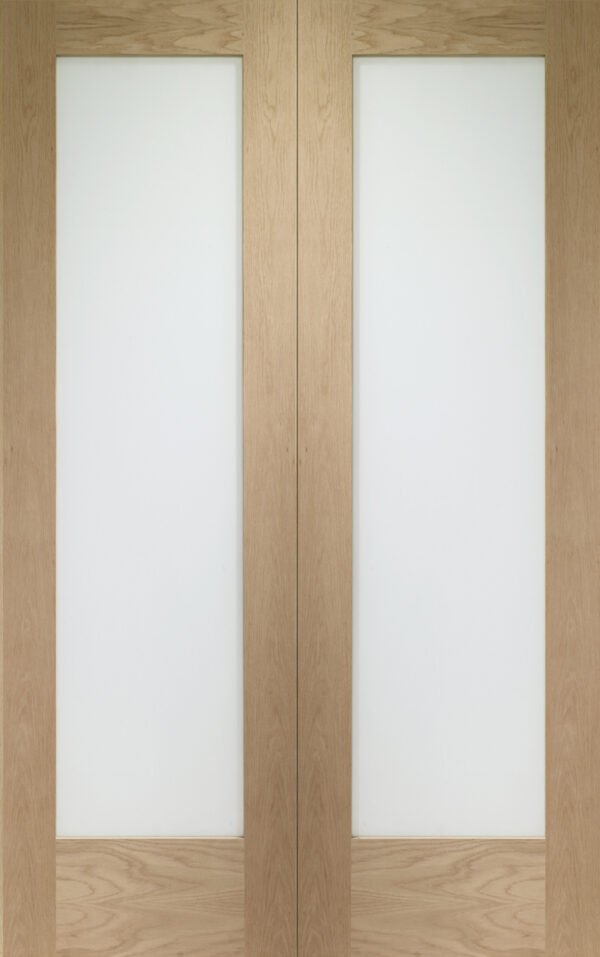 Internal Oak Pattern 10 Door Pair with Clear Glass - Image 9