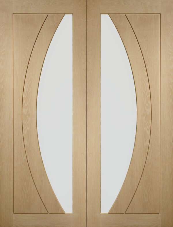 Internal Oak Salerno Pair with Clear Flat Glass - Image 7